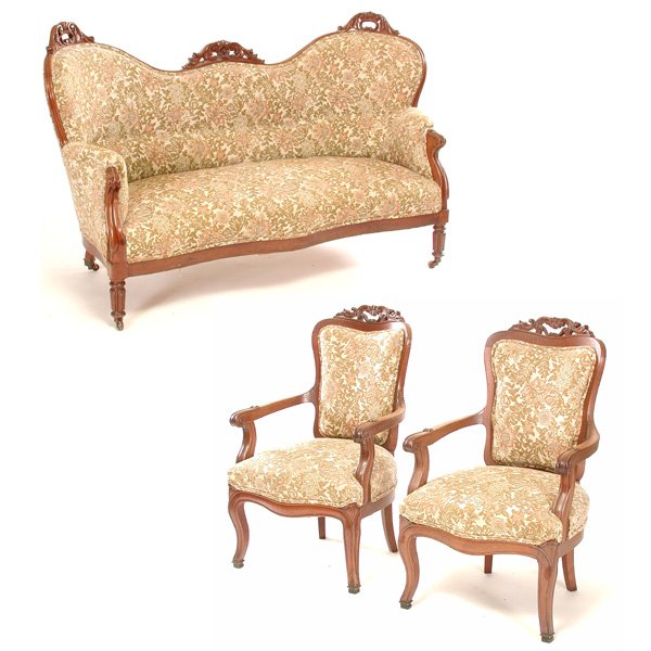 3 Pc. Victorian Walnut Parlor Set