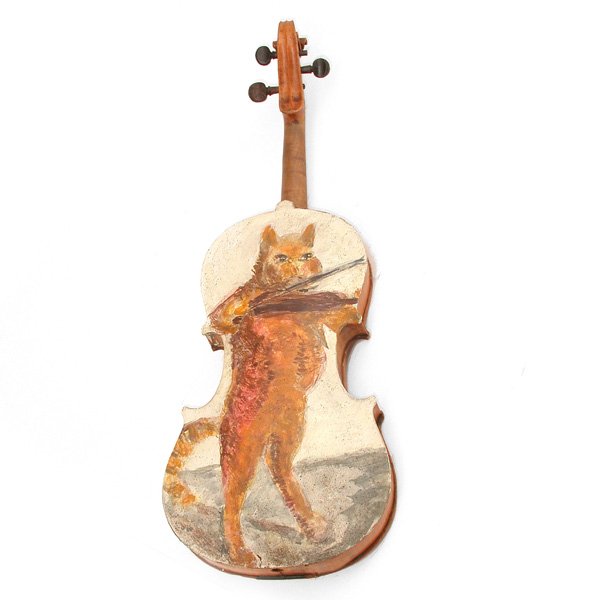 Cucaro Painting, Cat Playing Fiddle On Fiddle