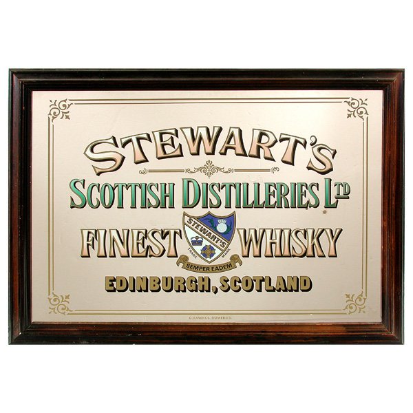 Advertising Mirror, "Stewarts Scottish Distilleries
