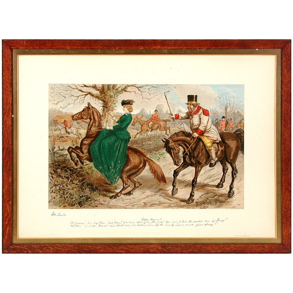 English Print, Fox Hunting Cartoon