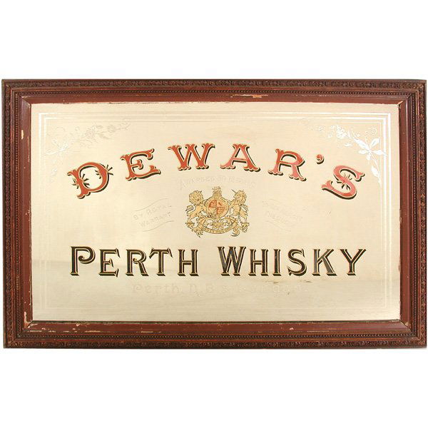 Advertising Mirror, "Dewars Perth Whiskey"
