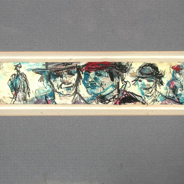 Cucaro Painting On Yardstick, Portrait Heads - 2