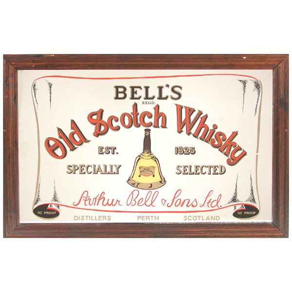 Advertising Mirror "Bells Old Scotch Whiskey"