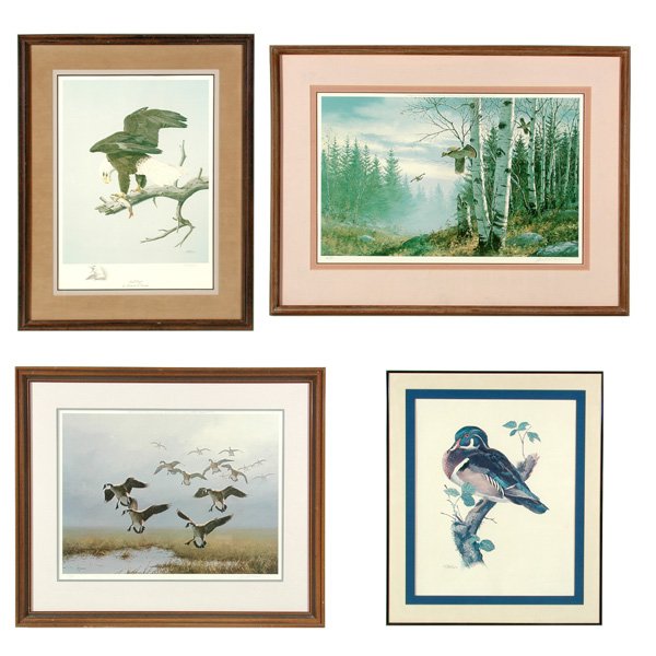 2 Maas, 2 Carlson, Waterfowl & Eagle Prints