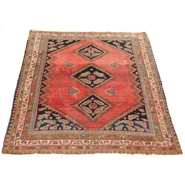 Persian Rug, Rust, Blue, Ivory