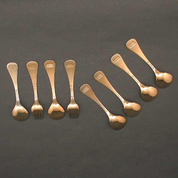 8 Georg Jensen Pcs. Annual Floral Flatware - 2