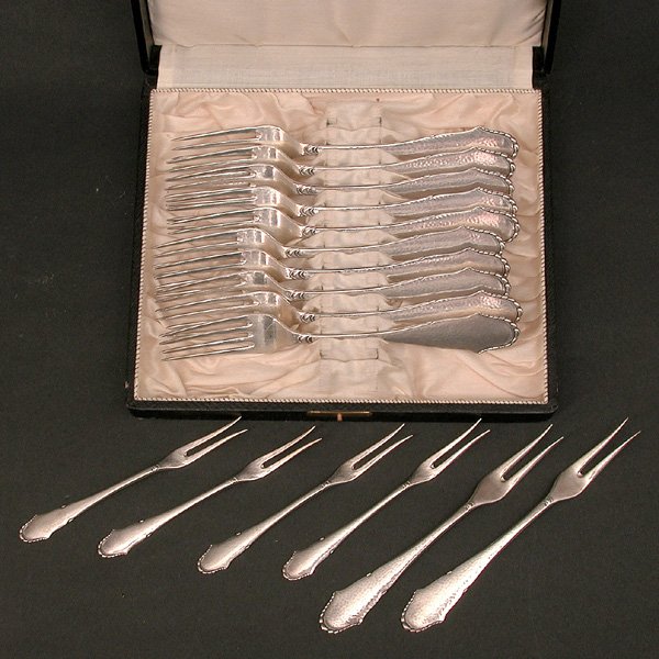 Danish Silver Salad Set, 16 Pcs.