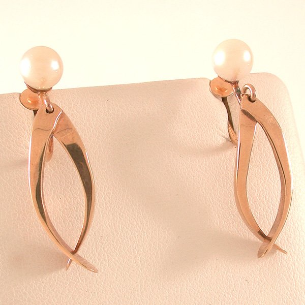 14 Karat Gold Pearl Necklace & Earrings - 3