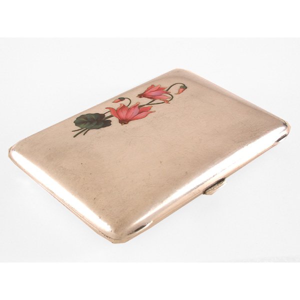 Silver and Enamel Cigarette Case