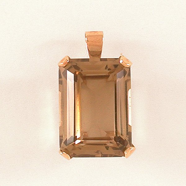14 Karat Gold Emerald-Cut Topaz Pendant