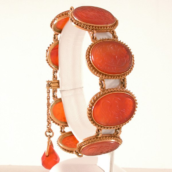 Arabic Script on 18 Karat Gold Carnelian Bracelet