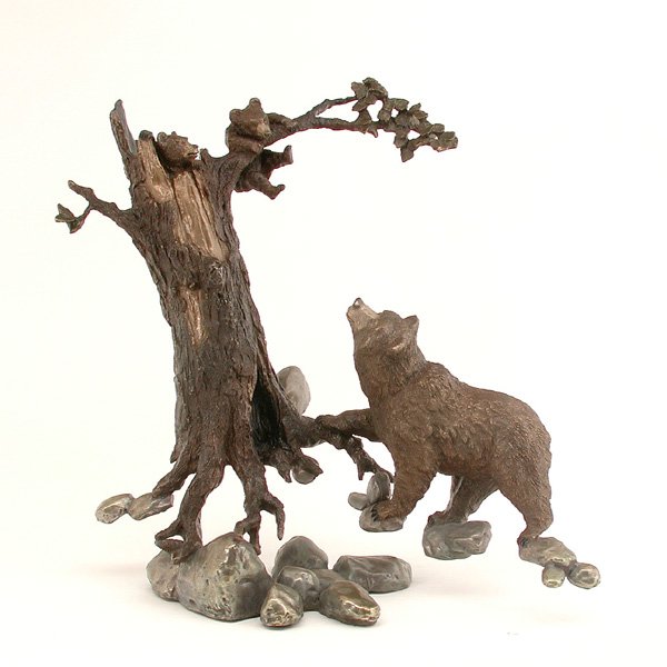 Mark Hopkins Bronze, "Play Time" Bears, Signed