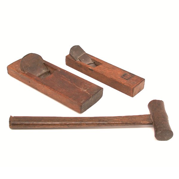 Antique Japanese Tools; Hammer & 2 Planes