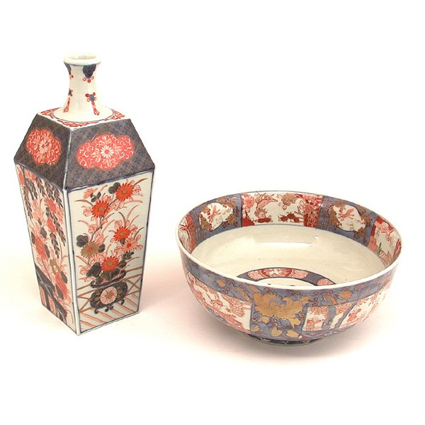 Imari Porcelain, Bowl & Vase