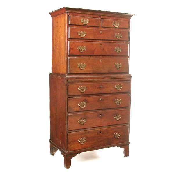 Queen Anne English Mahogany Tallboy, 18th. C
