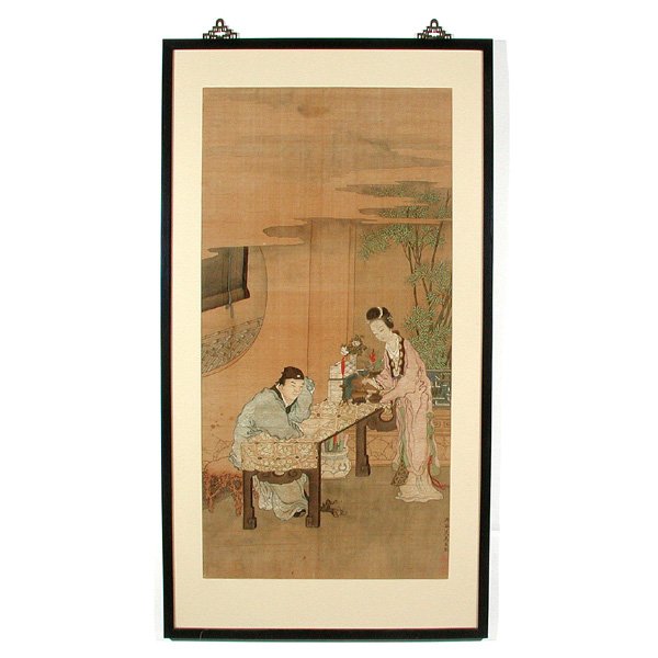 Chinese Painting On Silk, Jiao Bingzheng Manner