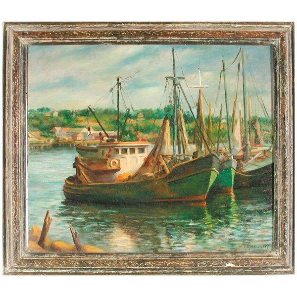 Maurice Koranieusky Painting, New England Boats