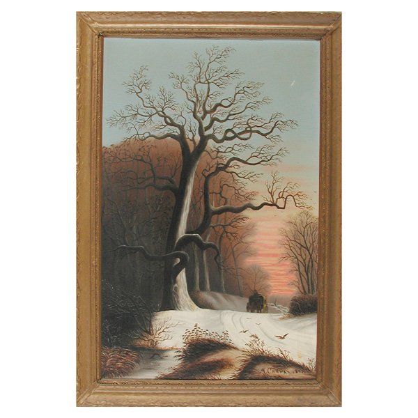 M. Cadman Painting, Winter Road W Carriage