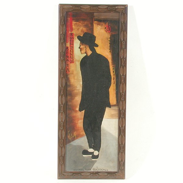 W.F. Hunt Painting, Old Chinatown Street
