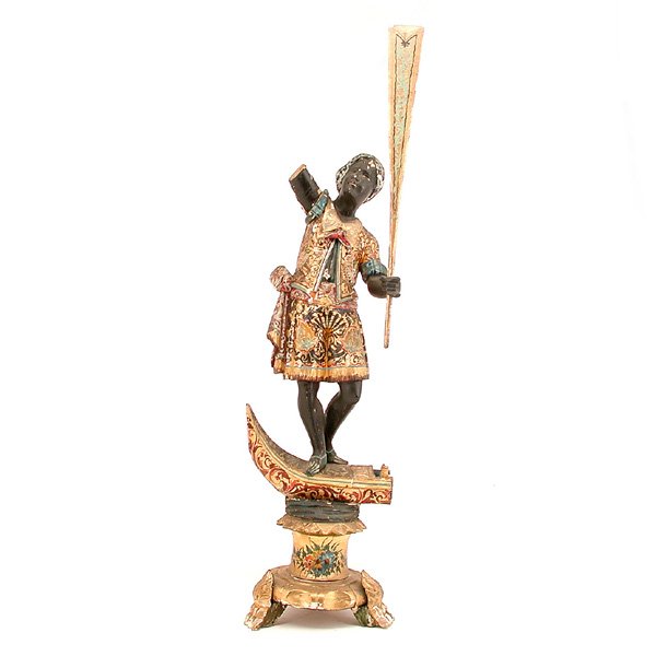 Venetian Wood & Parcel Gilt Blackamoor, 19th. C