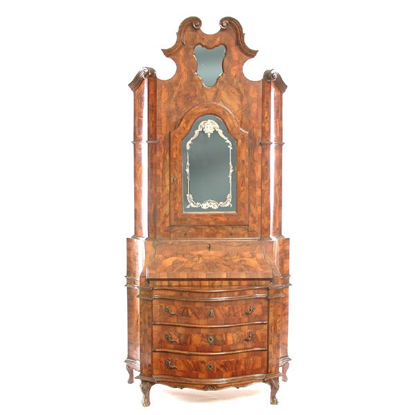Italian Burlwood Rococo Style Desk - 2