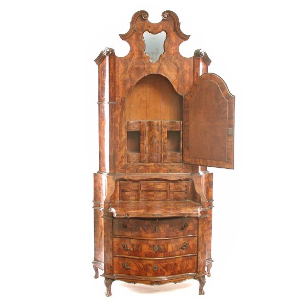 Italian Burlwood Rococo Style Desk - 3