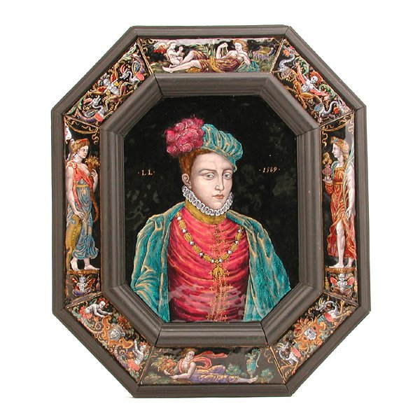2 Limoges Enameled Plaques, Leonard Limousin - 2