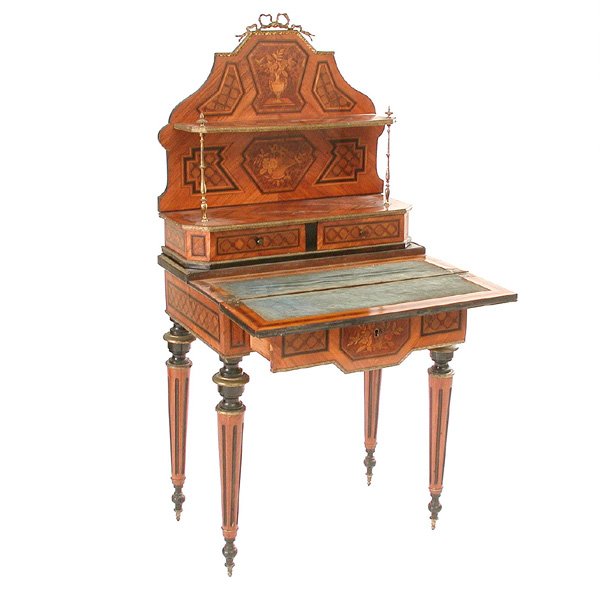Continental Inlaid Ladies Desk, 19th. C - 2