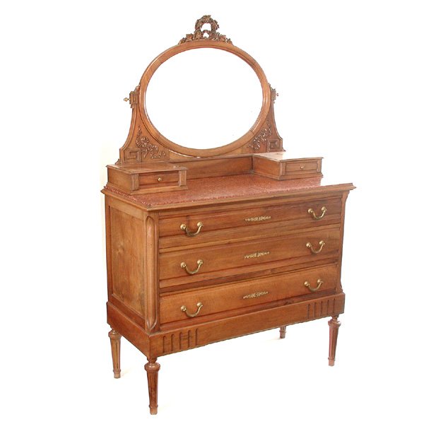 Louis XVI Style Marble Top Dresser