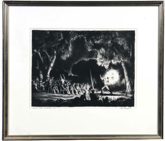 Peter Hurd: Peter Hurd, Sermon from Revelations, inscribed and numbered 2/250 lower left, signed lower right, engraving, image size 10" x 13 1/2", good condition, not examined out of frame