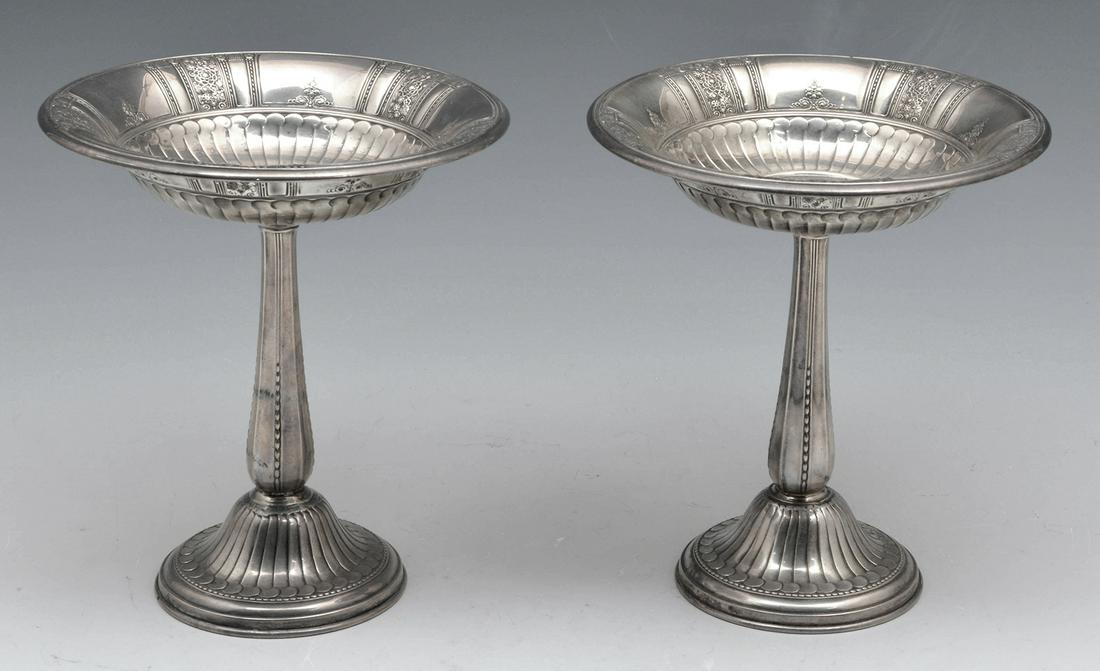Pair of Fancy Gorham Sterling Silver Compotes. (1 of 2)