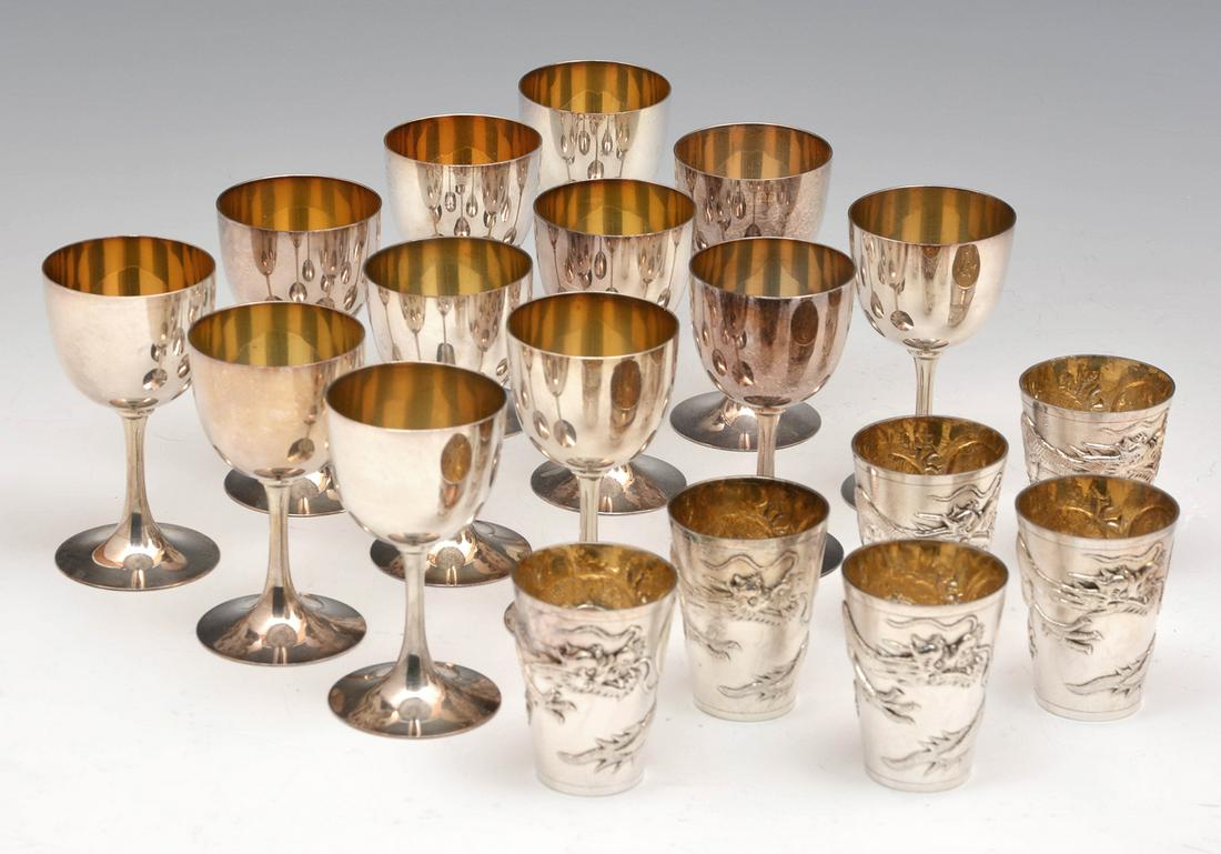 12 Chinese Cordials and 6 Chinese Dragon Cups (1 of 4)