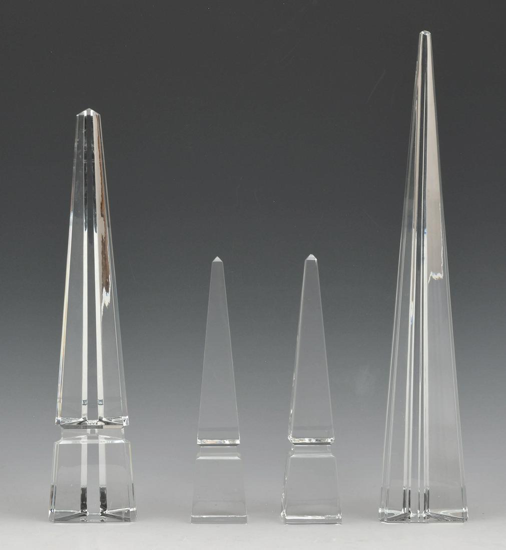 4 Baccarat Crystal Obelisk, Tallest 18" (1 of 2)