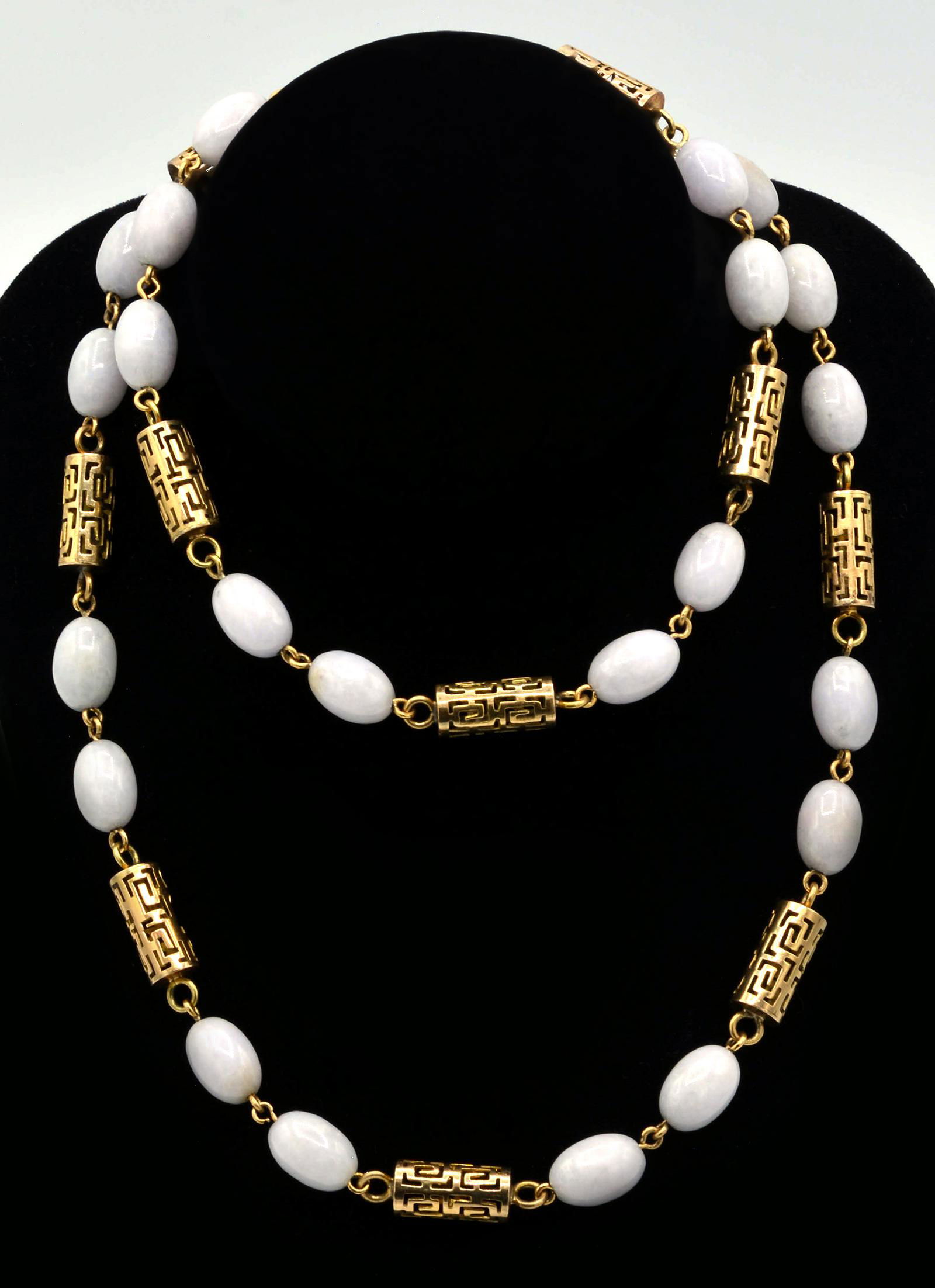 14K Gold & Natural Stone (possibly Hetian jade) (1 of 3)