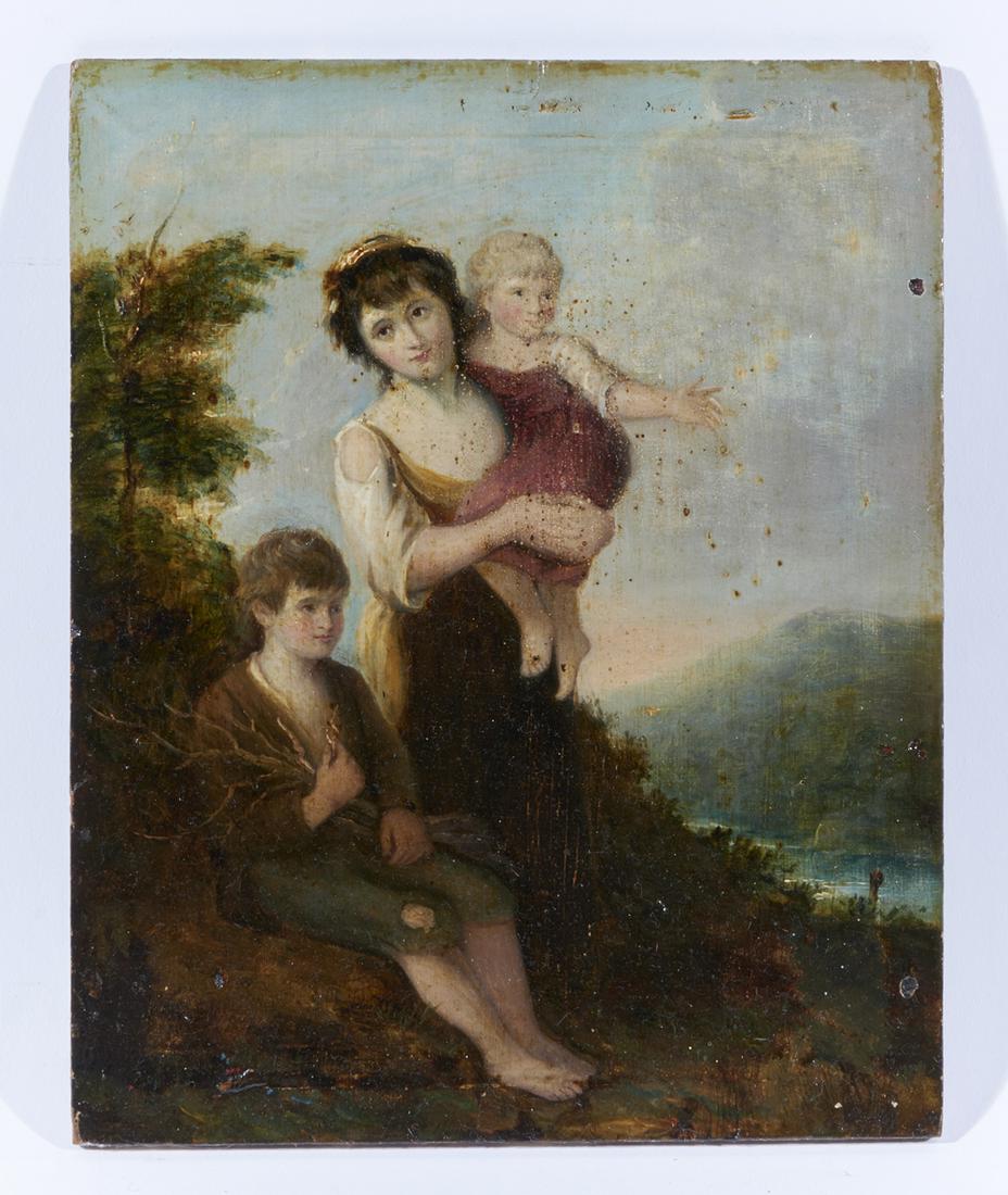 Painting, Dutch school, Peasant Family, oil on panel: Painting, Dutch school, Peasant Family, oil on panel, unframed, appx 11" x 9". Very good condition.