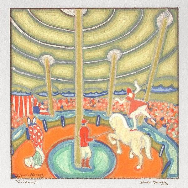 Ilonka Karasz (American, 1896-1981), watercolor, Circus (1 of 2)