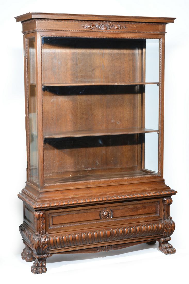 Oak Display Cabinet, 19th c., original finish (1 of 3)