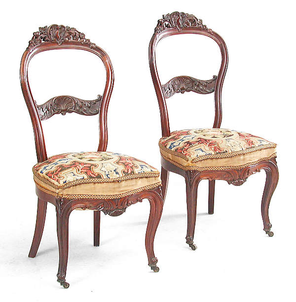 Pair of Rococo Rosewood Sidechairs