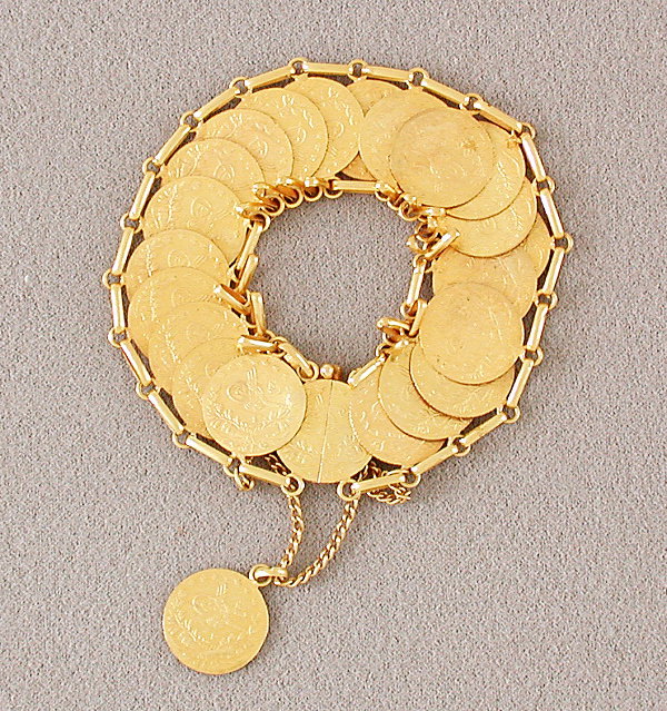 18kyg Greek Coin Bracelet.
