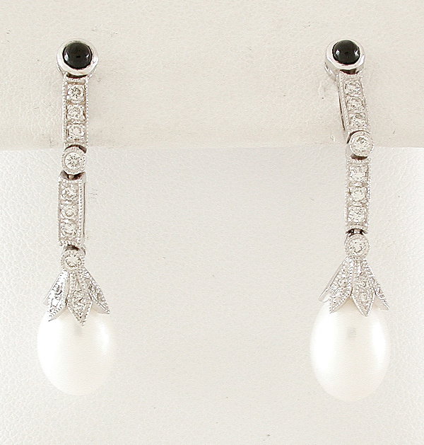 Prl/Sapphire/Dia Earrings.