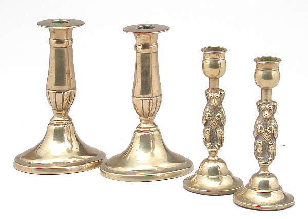 Two Pair Brass Candlesticks