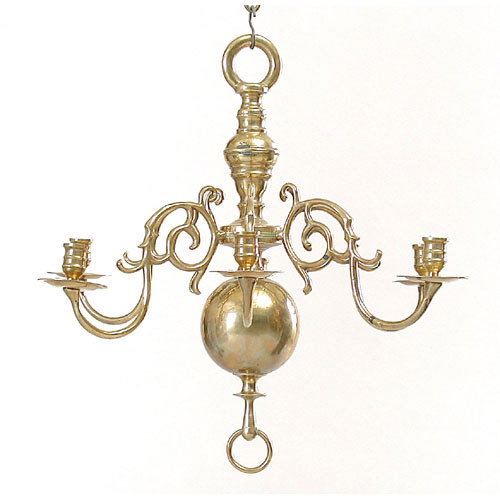 Dutch Baroque six light chandelier