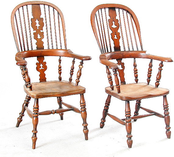 Pair of English Windsor Armchairs