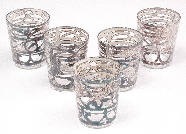 Silver Overlay Shot Glasses