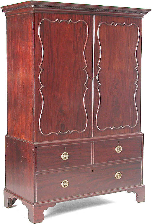 George III Mahogany Linen Press