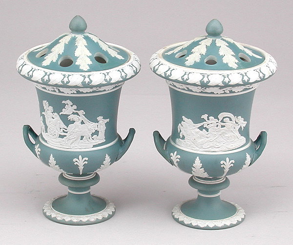 Pair of Jasperware Potpourri