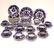 263: 44 Pcs. Flow Blue Porcelain Dessert Set, Liberty