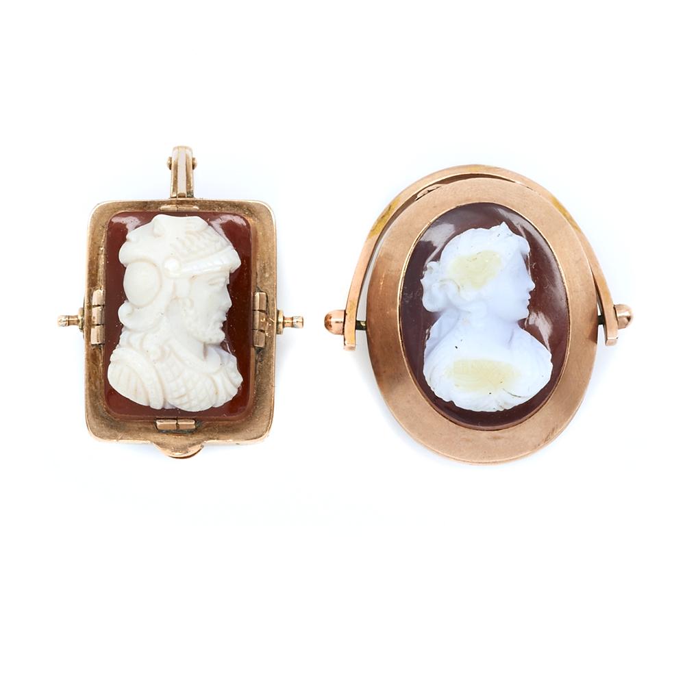 Grouping of two cameo watch fobs (1 of 3)