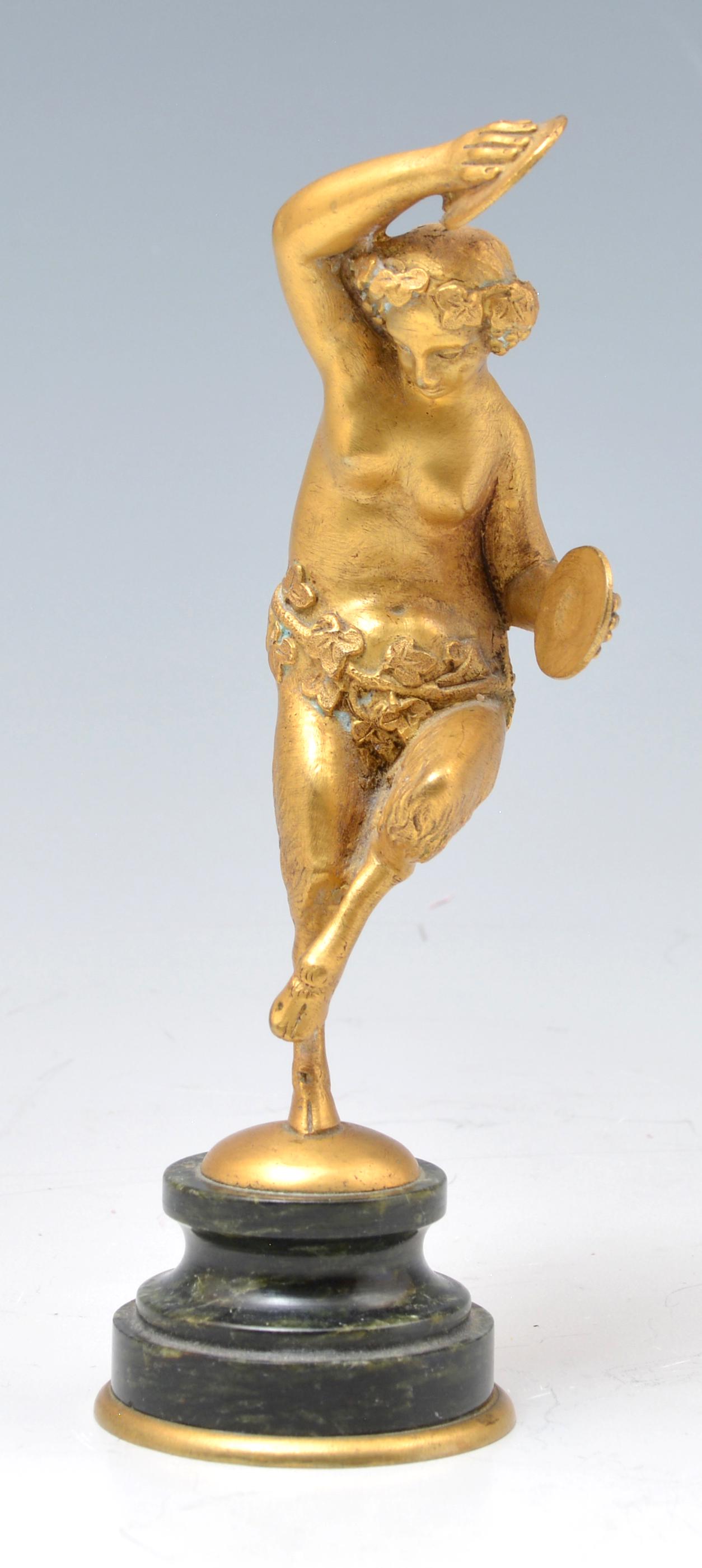 French gilt bronze statue of satyr with cymbals (1 of 3)