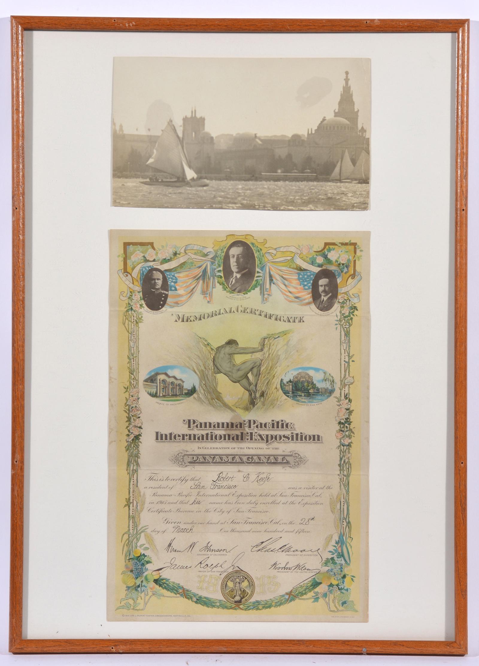 Panama-Pacific International Exposition Certificate (1 of 4)